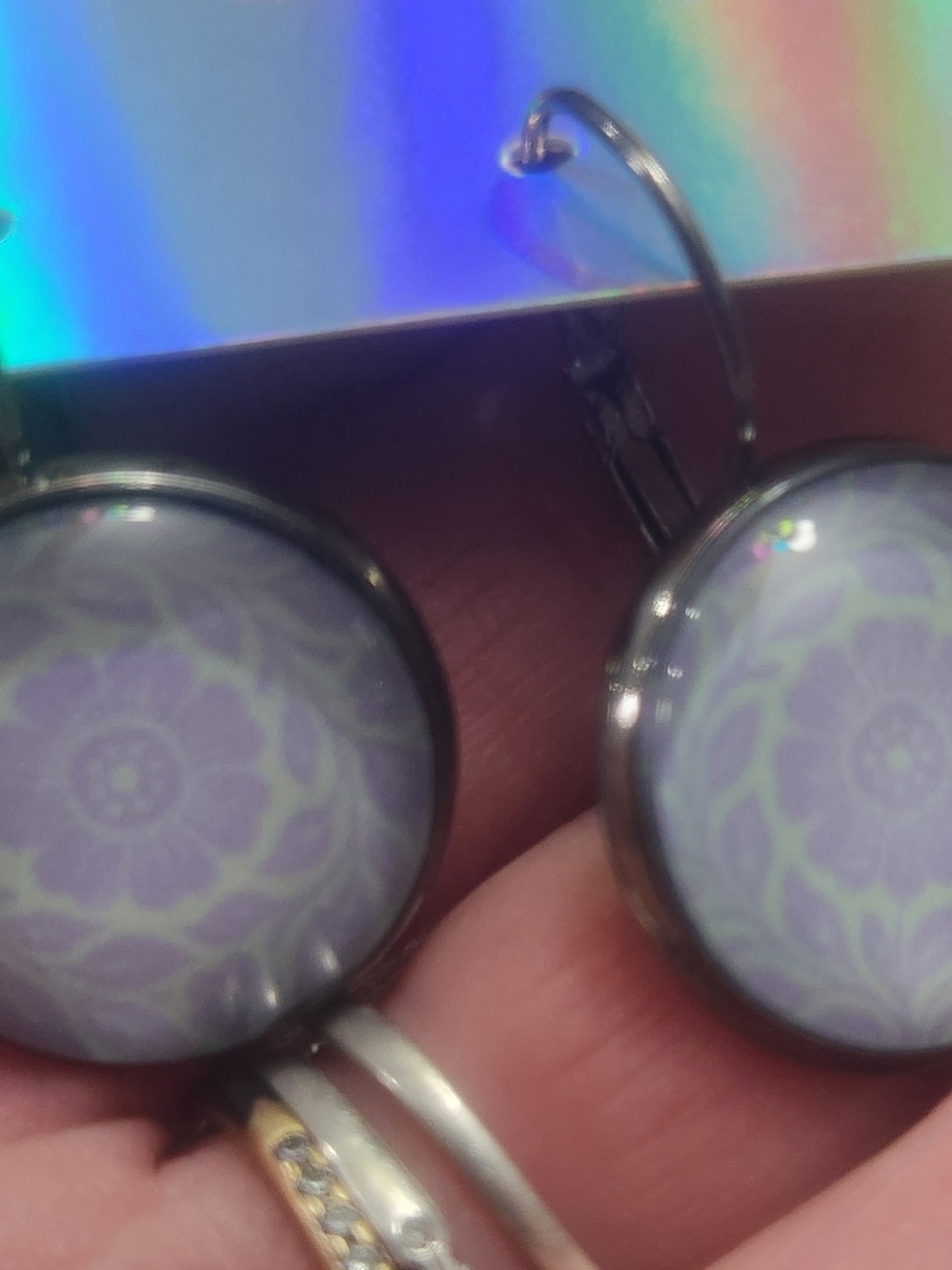Floral Earrings - Lavender and Mint